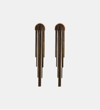 Boucles d'oreilles longues chaînes noir et doré - Balaboosté - Noir