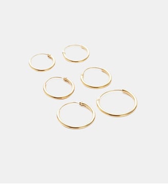 Set 3 paires petites créoles dorées argent 925 - Balaboosté - Doré