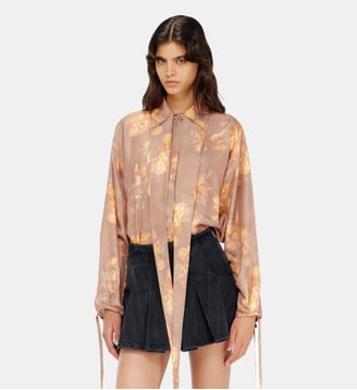 Chemise en soie habotai à motif floral Diesel