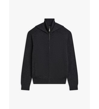 blouson à capuche en cachemire - Agnès b. - Gris anthracite