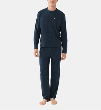 Ensemble pyjama haut et pantalon bleu marine en coton - Le Slip Francais - Bleu