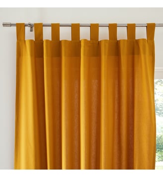 Rideau pur coton finition pattes - La Redoute Interieurs - Jaune ocre