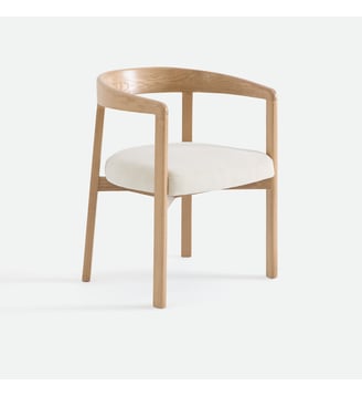 Fauteuil de table à accoudoirs - La Redoute Interieurs - Écru