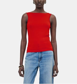Top en maille avec chaînes - The Kooples - Rouge