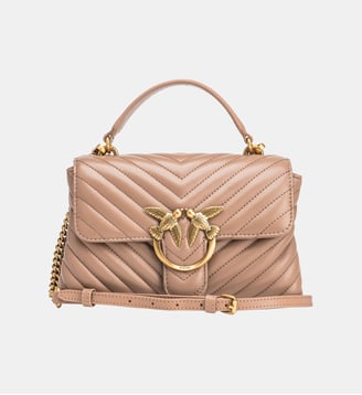 Mini lady love bag puff chevron - Pinko - Marron et doré