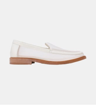 Mocassins en cuir et mesh - Maje - Blanc