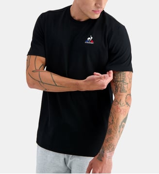 T-shirt droit en coton à signature brodée - Le Coq Sportif - Noir