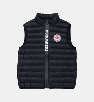 Gilet matelassé avec logo imprimé - Dsquared2 - Noir