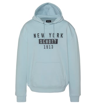 Sweatshirt à capuche NEW YORK - Schott - Bleu ciel