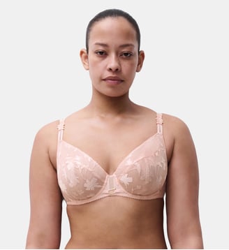 Soutien-gorge emboîtant broderie florale - Chantelle - Rose taffetas