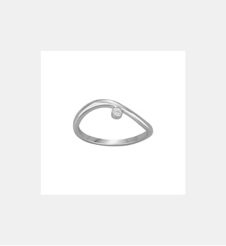 Bague Douce Marée en Argent avec diamant blanc - La Garçonne Diamant - Argent