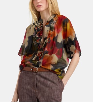 Chemisier berenice en voile de coton imprimé - Momonì - Rouge