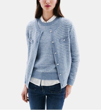 Gilet mleonie - Motif uni - Coupe cintrée - Caroll - Denim baby blue