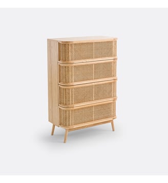 Commode 4 tiroirs en cannage - La Redoute Interieurs - Naturel
