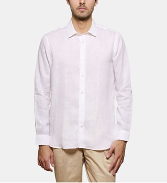 Chemise en lin blanc coupe cintrée - Atelier Privé - Blanc