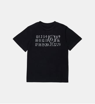 T-shirt avec logo sur la poitrine - MM6 Maison Margiela - Noir