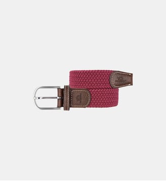 Ceinture tressée élastique unie - Billybelt - Grenat