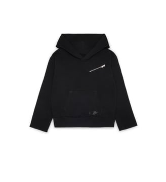 Sweat-shirt à capuche avec poche zippée - MM6 Maison Margiela - Noir