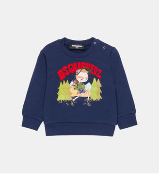 Sweat-shirt col rond avec logo - Dsquared2 - Bleu foncé