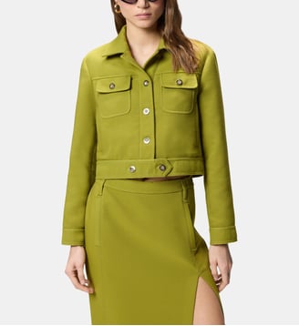 Blouson cropped avec surpiqûres - Pinko - Blanc