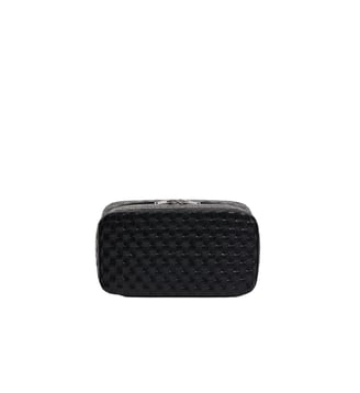 Trousse de toilette en cuir tressé - Sandro - Noir