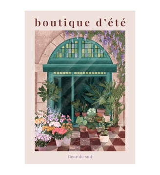 Poster Goed Blauw - French Flowershop Poster - Poster & Frame - Multicolore