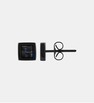 Boucles d'oreilles clous Cédric en Acier 316L - Phebus - Noir
