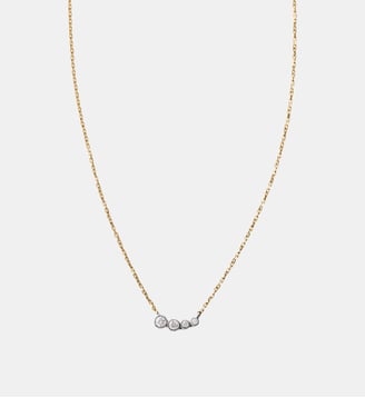 Collier en or blanc et jaune 9K avec quatre diamants - Aristocrazy - Or et argenté