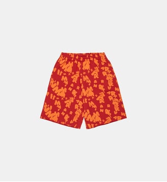 Short en molleton à logo intégral - Marni - Rouge