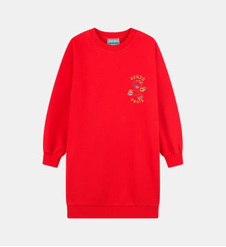 Robe droite avec broderies - Kenzo Kids - Piment