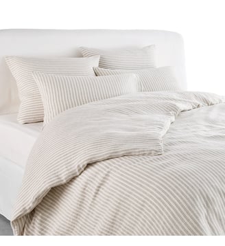 Housse de couette lin lavé - AM.PM - Écru et gris