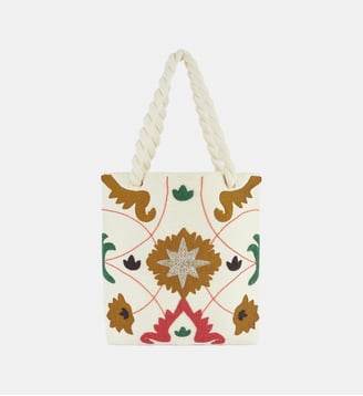 Sac cabas avec broderies TAMPICO - Wild - Écru