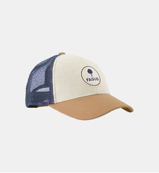 Casquette en flanelle - Faguo - Bleu marine et écru