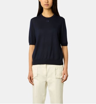 pull manches courtes en laine - lysea - Gerard Darel - Marine