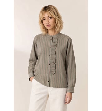 Chemise Caraba Stripes - Leon & Harper - Vert