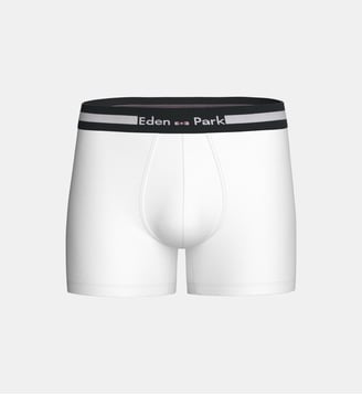 Boxer uni en coton - Eden Park - Blanc