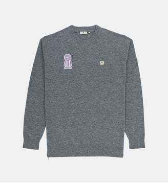 Pull col rond avec badge Pilote SERGE BLANCO x TFC - Serge Blanco - Gris chine