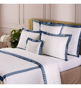 Housse de couette en satin - Yves Delorme - Outremer