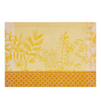 Set de table Jardin d'Eden 100% coton - Le Jacquard Francais - Jaune pollen