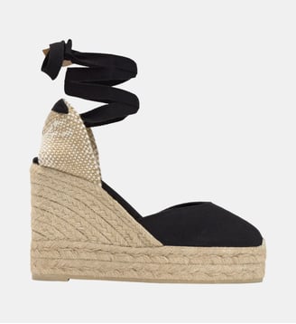 Espadrilles compensées Carina toile de coton - Castaner - Noir
