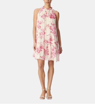 Robe sans manches imprimé floral - Ikks - Écru