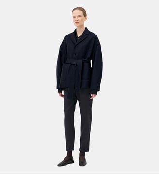 Manteau court Antwerp - Noyoco - Midnight blue heavy fabrics