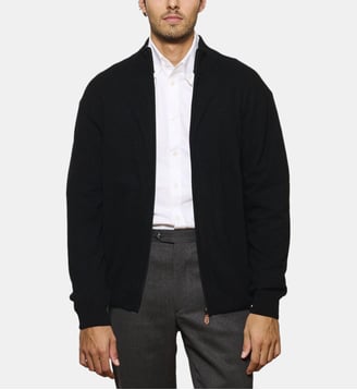 Pull noir zippé en cachemire - Atelier Privé - Noir