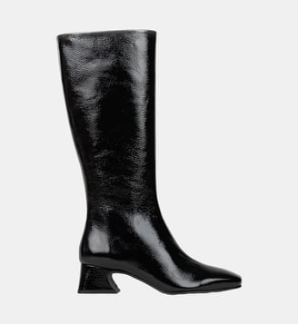 Bottes Brune Cuir Verni Froissé - Bobbies - Noir