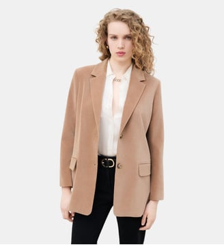 Veste voltige velours - Motif uni - Caroll - Marron clair