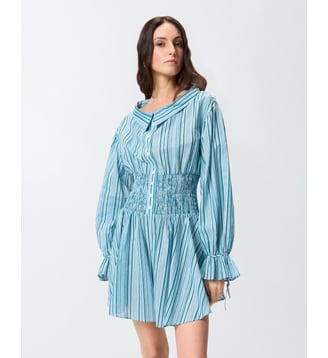 Combishort en coton à rayures - Pinko - Multicolore bleu clair et vert