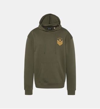 Sweatshirt imprimé army à capuche - Schott - Kaki