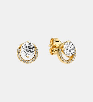 Clous d'Oreilles Halo Rond Scintillant - Pandora - Doré