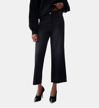 Pantalon flare cropped - Liu Jo - Denim noir