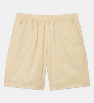 Short coton imprimé rayures crocodiles - Lacoste - Beige blanc